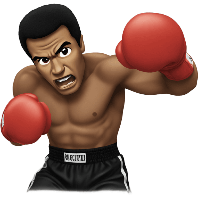 mohammed Ali punching at the camera emoji