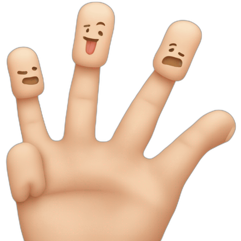 Kleine Finger und Zeigefinger und Mittelfinger hoch emoji