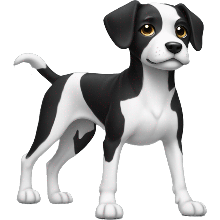 dog black with white on the first two legs and white on the chest emoji