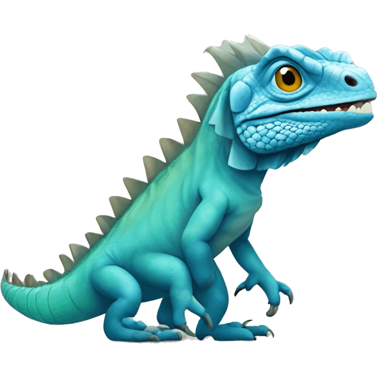 walking blue iguana  emoji