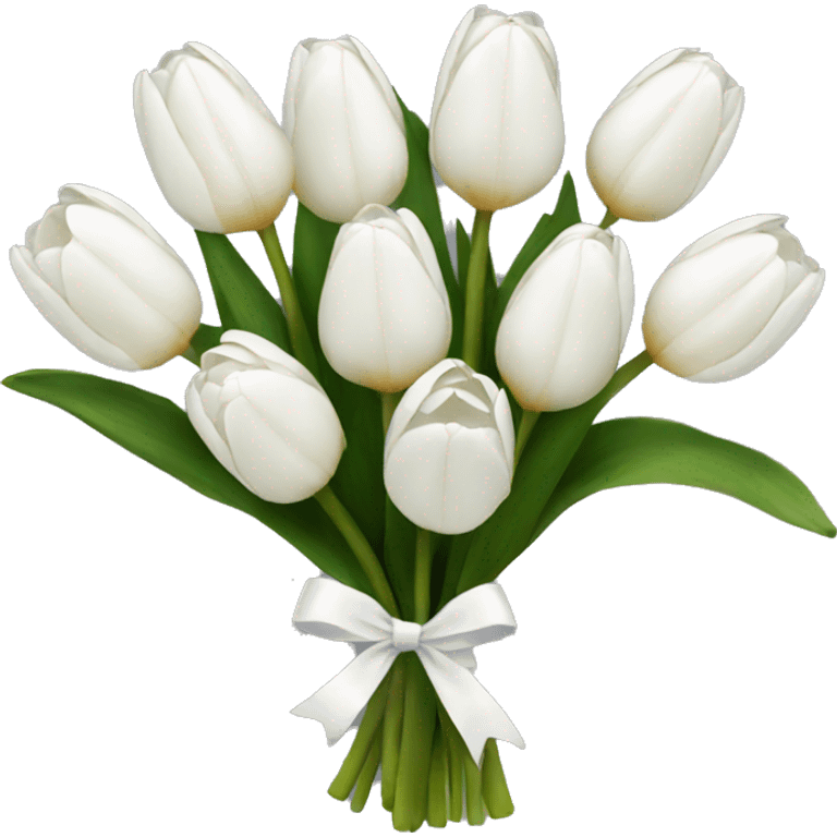 white tulip bouquet  emoji