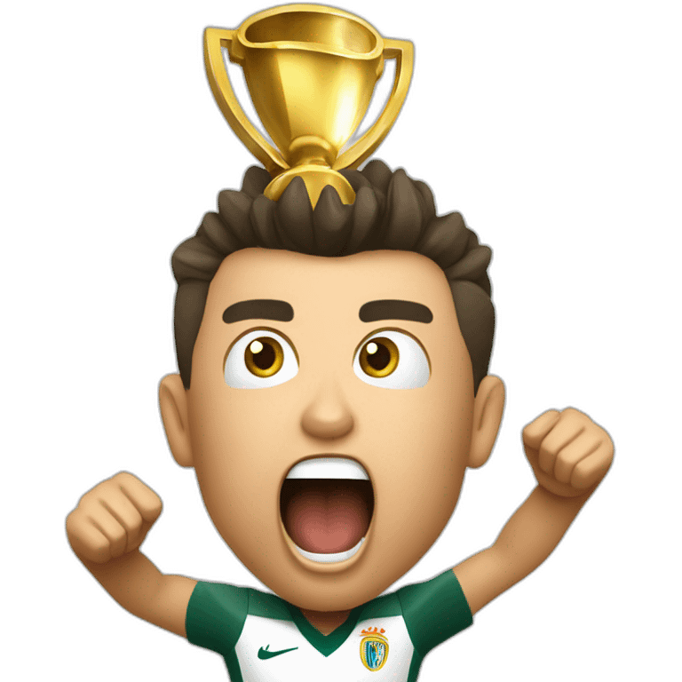 cristiano ronaldo, screaming, trophy emoji