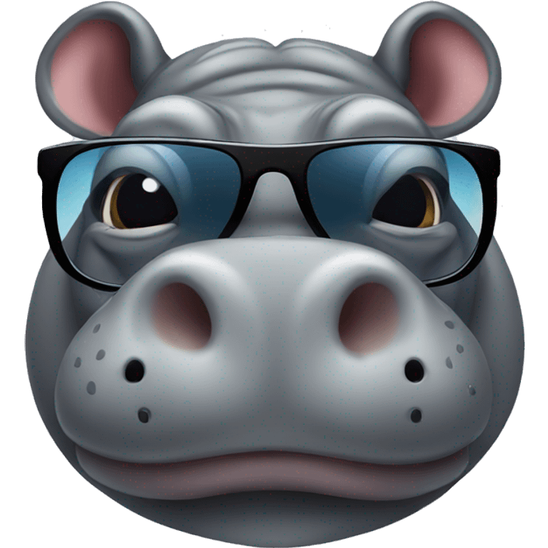 hippo wearing sunglasses  emoji