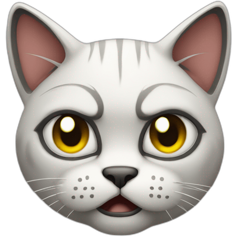 Angry cat with pierced ears emoji