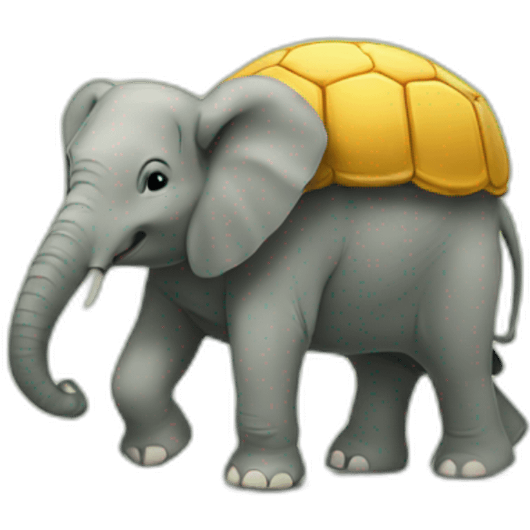 Elephant on turtle emoji