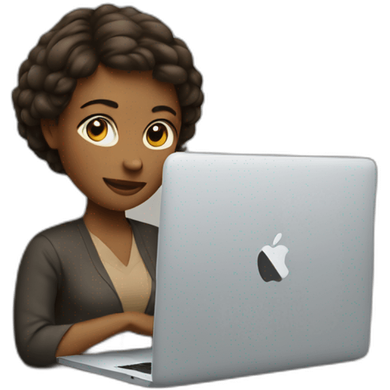 woman with macbook emoji