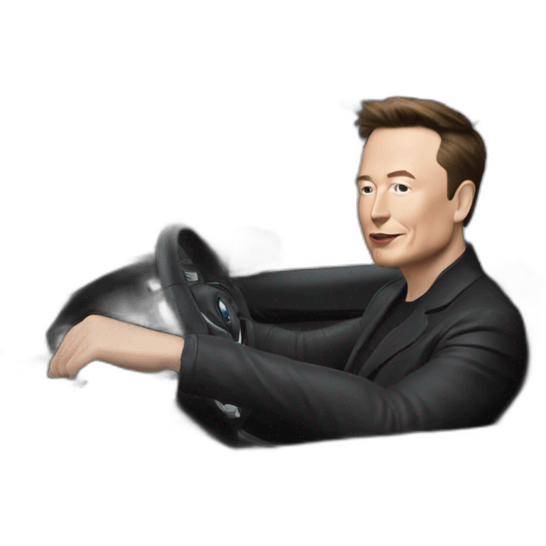 Elon musk driving BMW emoji