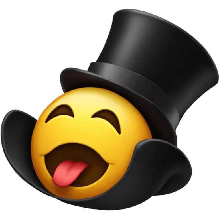 Smiley with top hat emoji