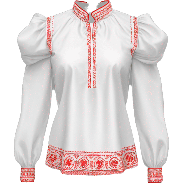 Blouse 👚 vyshyvanka, white with red embodiary on sleeves emoji