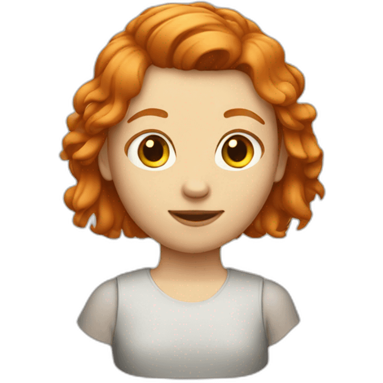 Ginger girl with a mullet haircut emoji