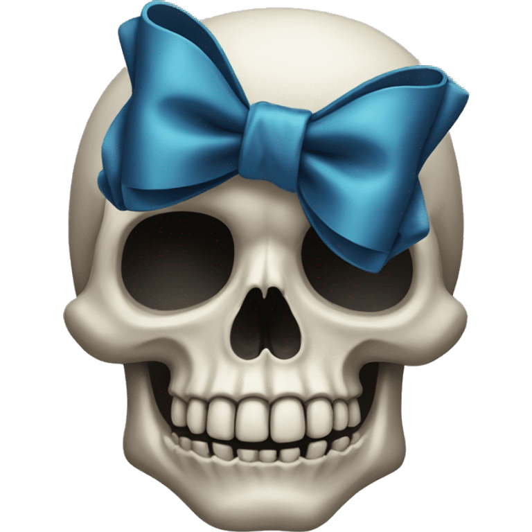 A skull with a bow emoji