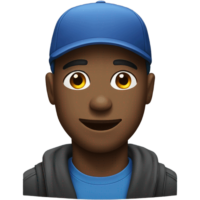 black man with cap on winking  emoji