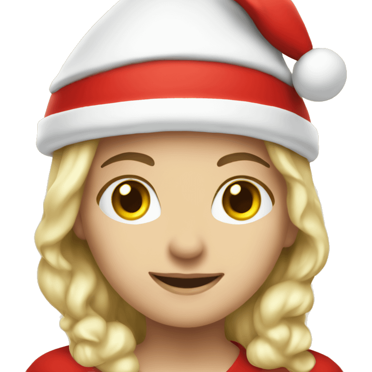 White blond girl as santa claus With hat  emoji