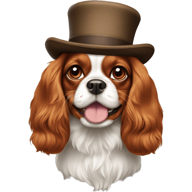 Cavalier King Charles spaniel with Jewish hat emoji