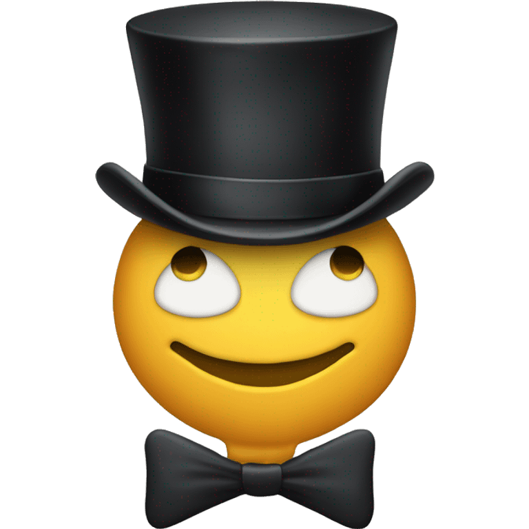 top hat with two feet below emoji