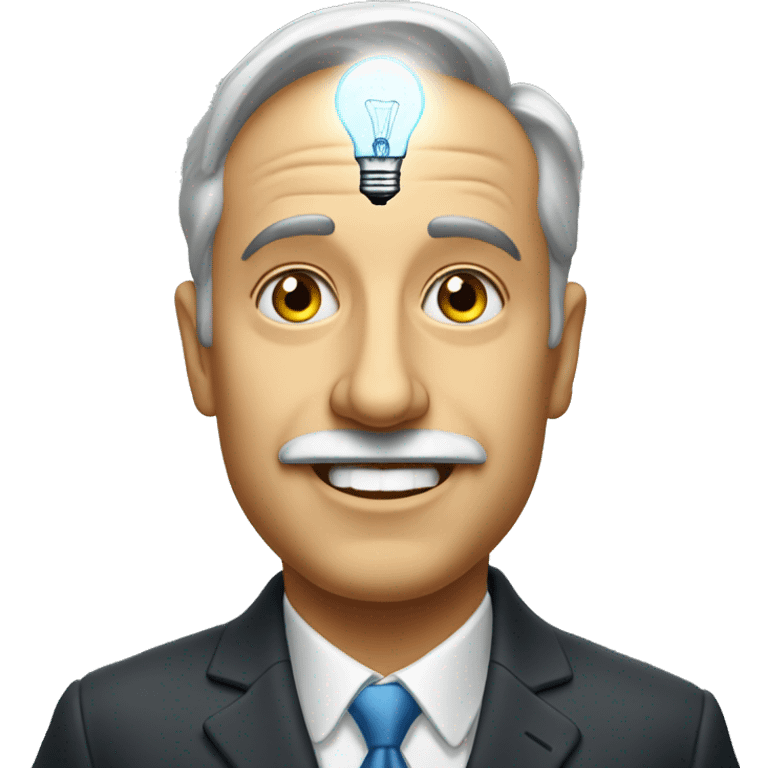 Albert eistein with a light bulb above his head  emoji