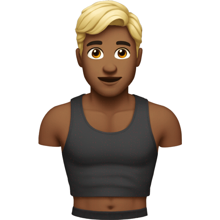 A man in a crop top emoji