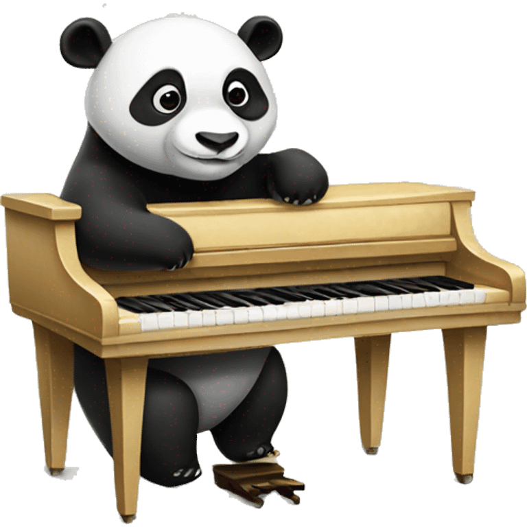 panda plays piano emoji