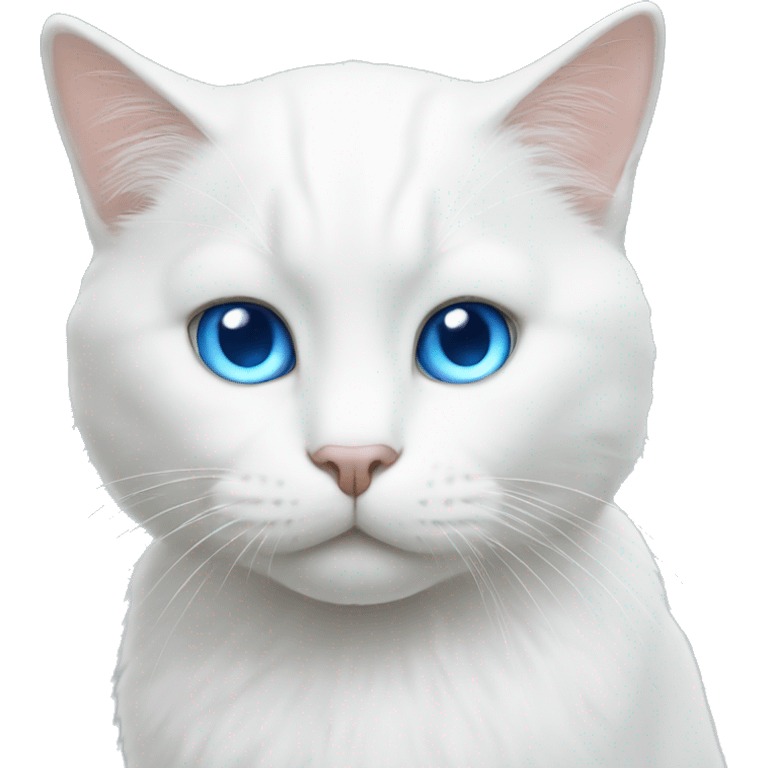 A white cat with blue eyes emoji