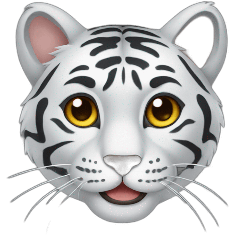 Cat grey tiger emoji