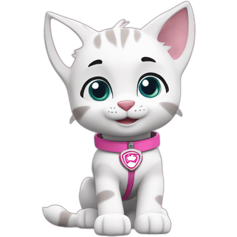 paw patrol white and pink cat emoji