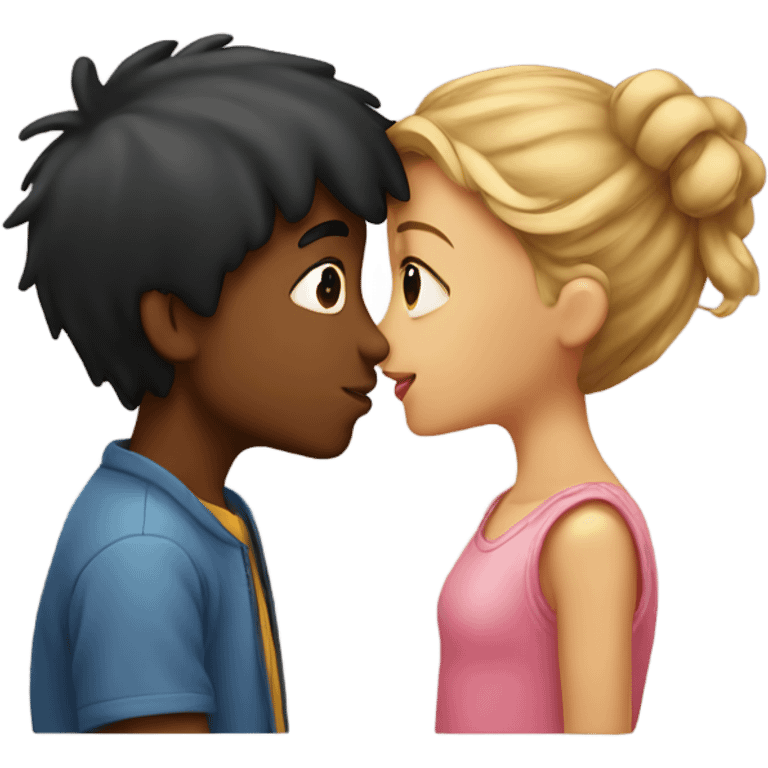 Girl kissing boy emoji