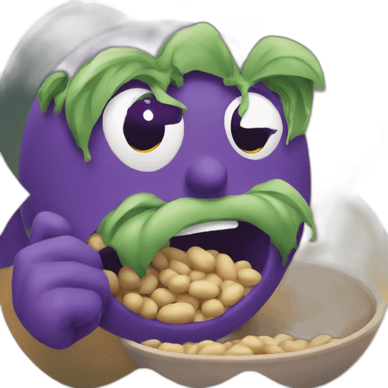 grimace eating beans emoji