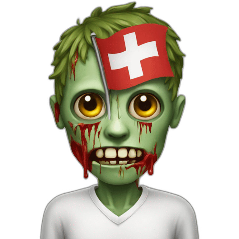 Swiss flag zombie emoji