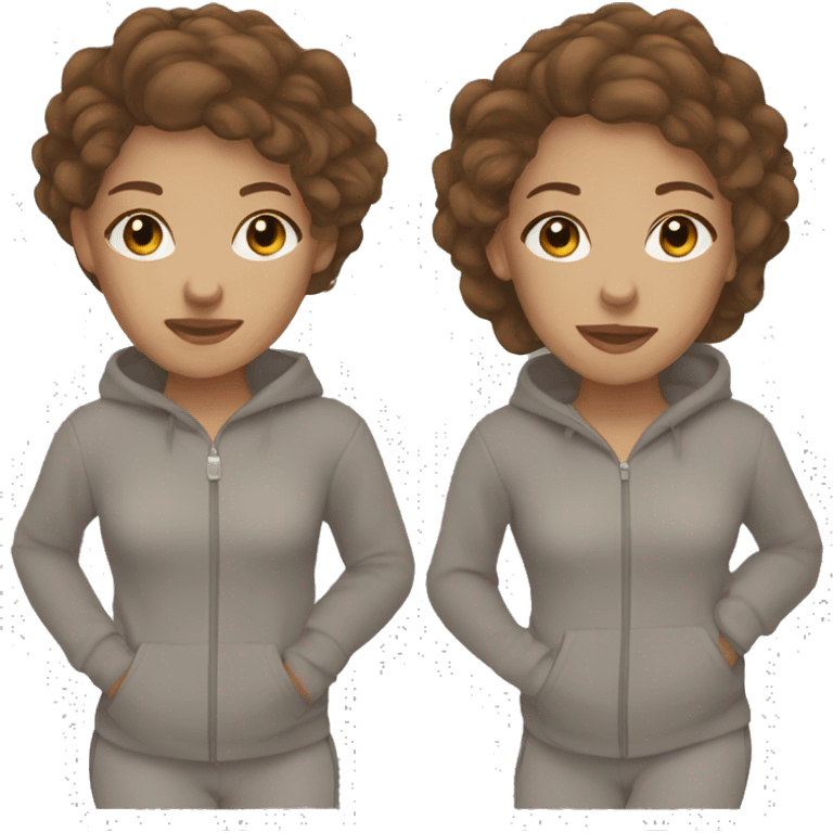 Brown sweatsuit female brown hair emoji