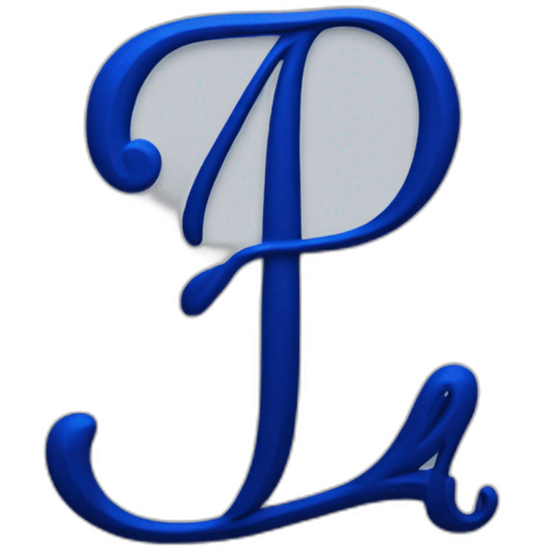 beautiful cursive capital A in royal blue colour emoji