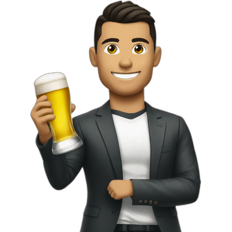 cr7 tomando cerveza emoji