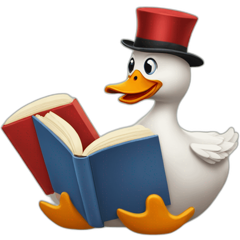 red duck reading a book emoji