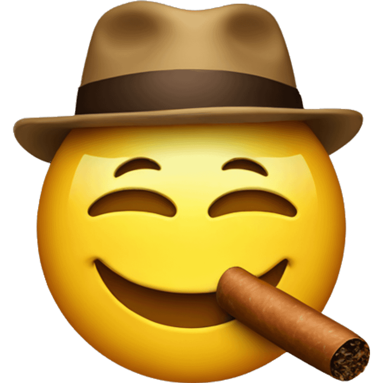 smiley with 1 cigar no hat emoji