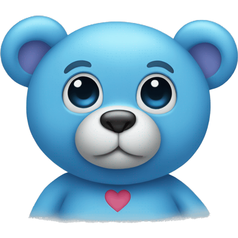 blue teddy with blue heart emoji