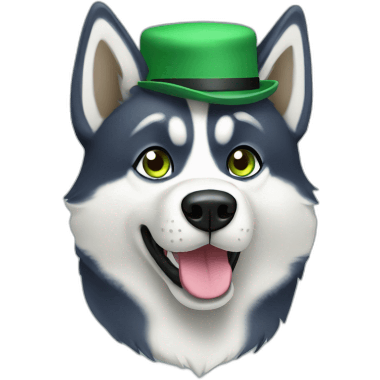 husky-with-green-hat emoji