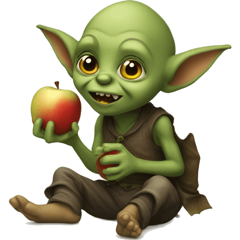 little goblin eating apple emoji