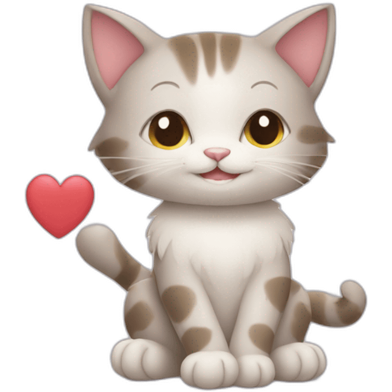 Thankful cat making a heart with its paws emoji