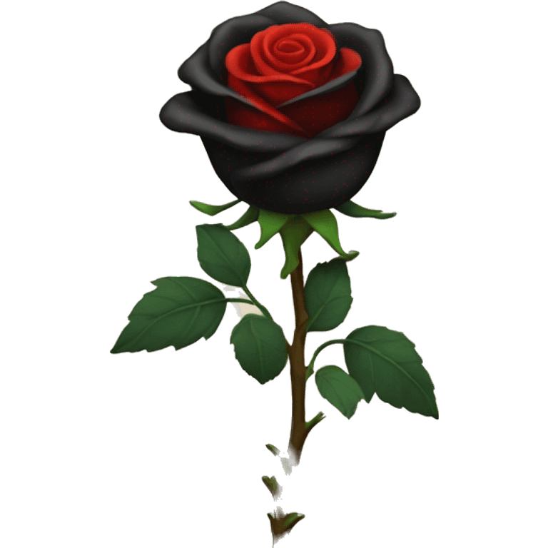 black rose with red paint emoji