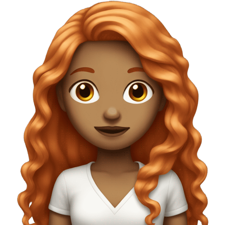 Long light red hair girl emoji