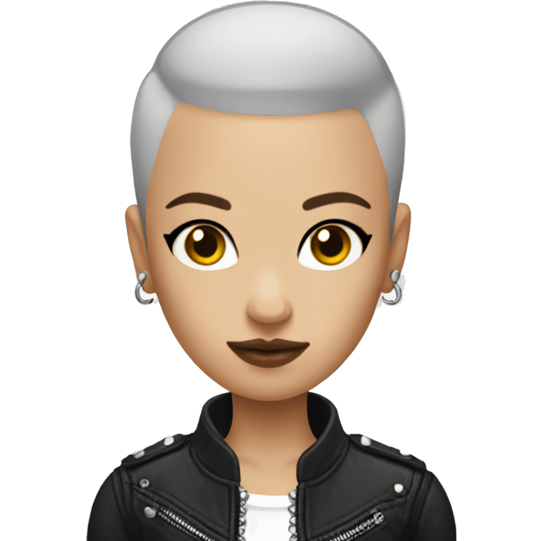 A punk girl with a shaved head emoji