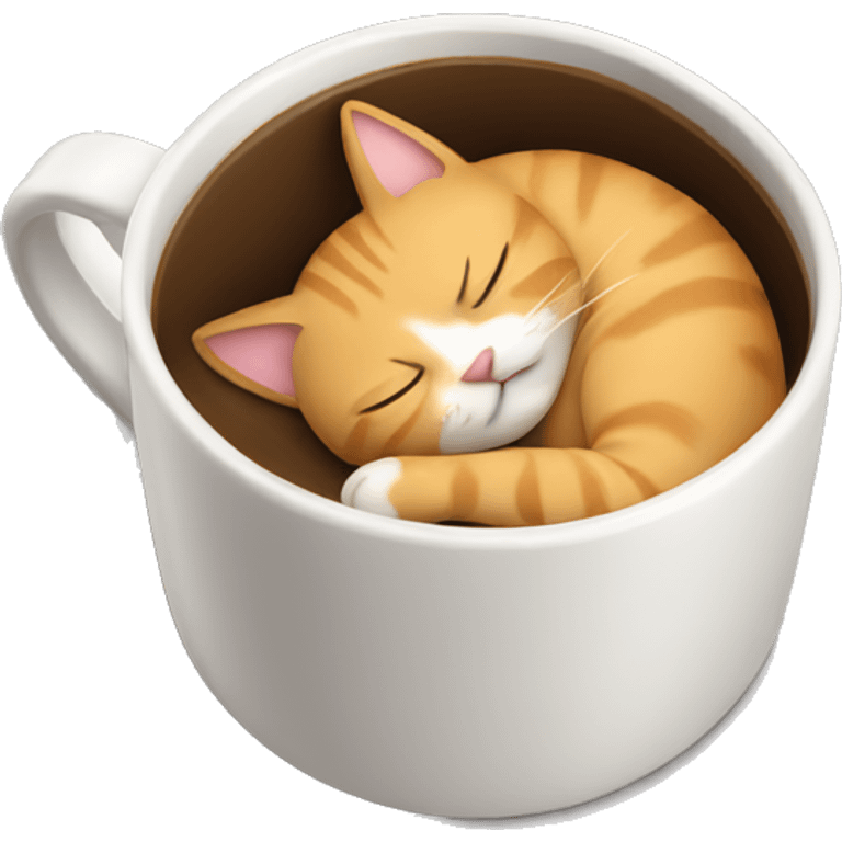 Cat sleeping in a mug emoji