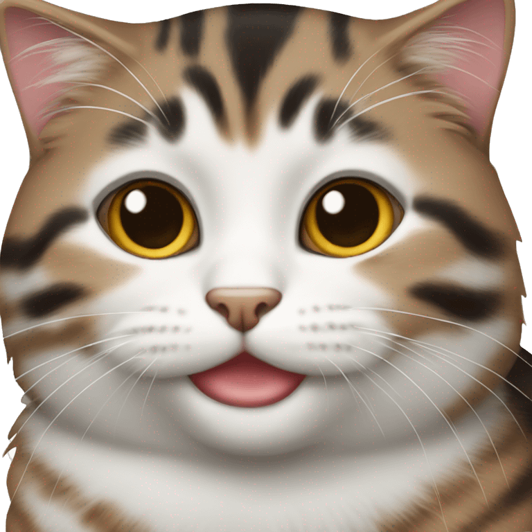 black brown white tabby cat emoji