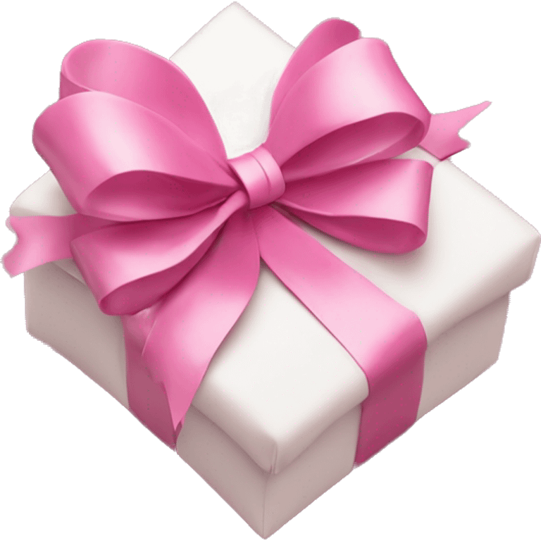 Regalo di Natale rosa con grande fiocco bianco  emoji