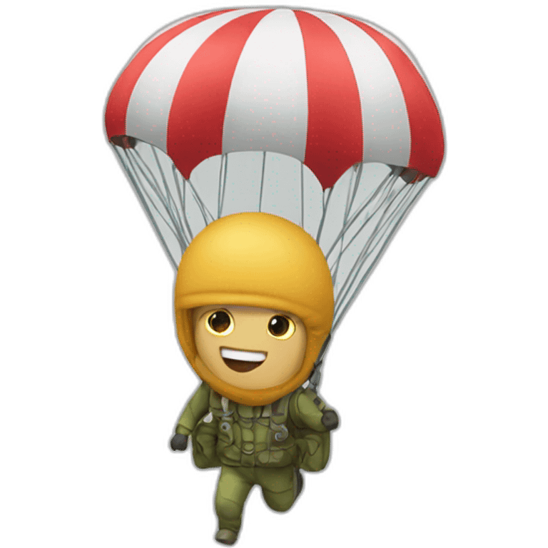 un caca qui saute en parachute emoji