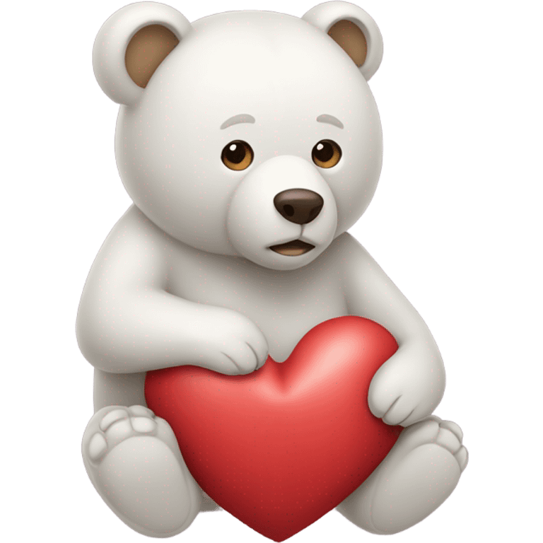 Bear holding a heart emoji