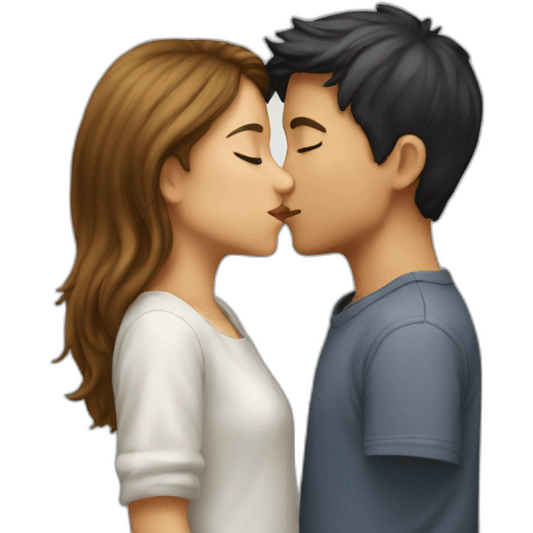 Boy girl kiss emoji