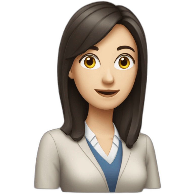 an English female teacher, brunette emoji