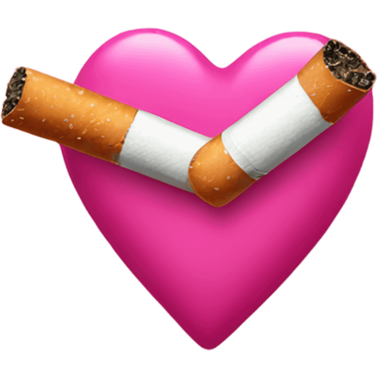 pink cigarette with heart smole emoji