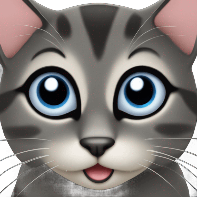 Cara gato enamorado, negro emoji