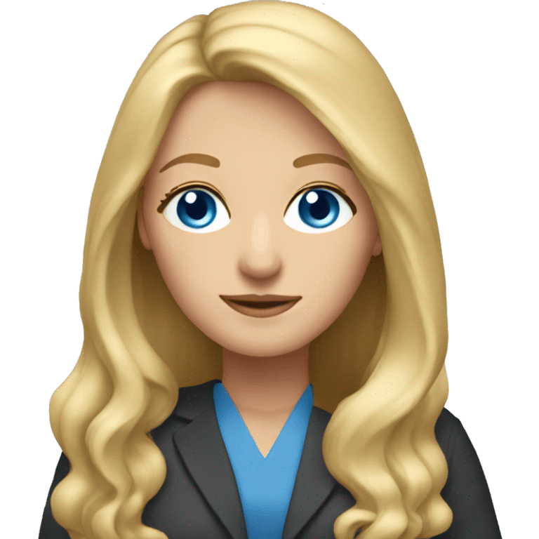 woman teacher with long blonde hair and blue eyes emoji